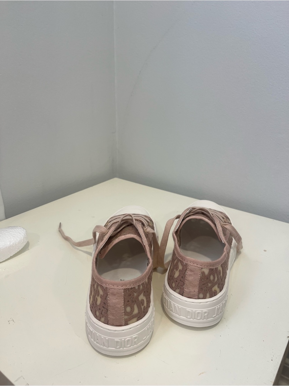 Dior Kids Blush Pink Logo Canvas Low-Top Sneakers